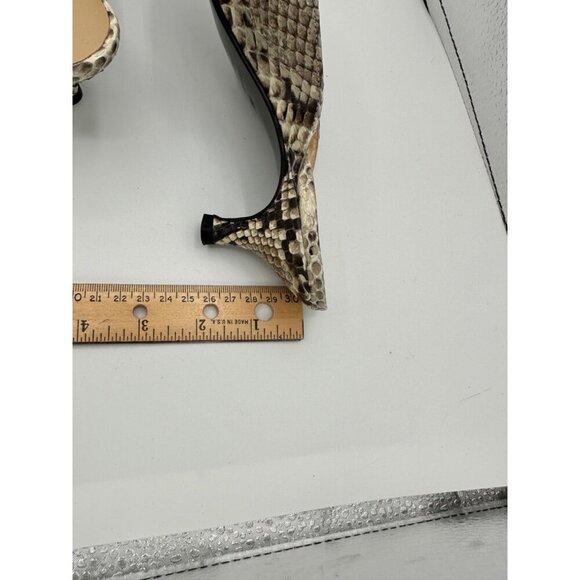 sacs 5th avenue folio collection leather snake kitten heels size 8 made in Italy - Picture 6 of 8
